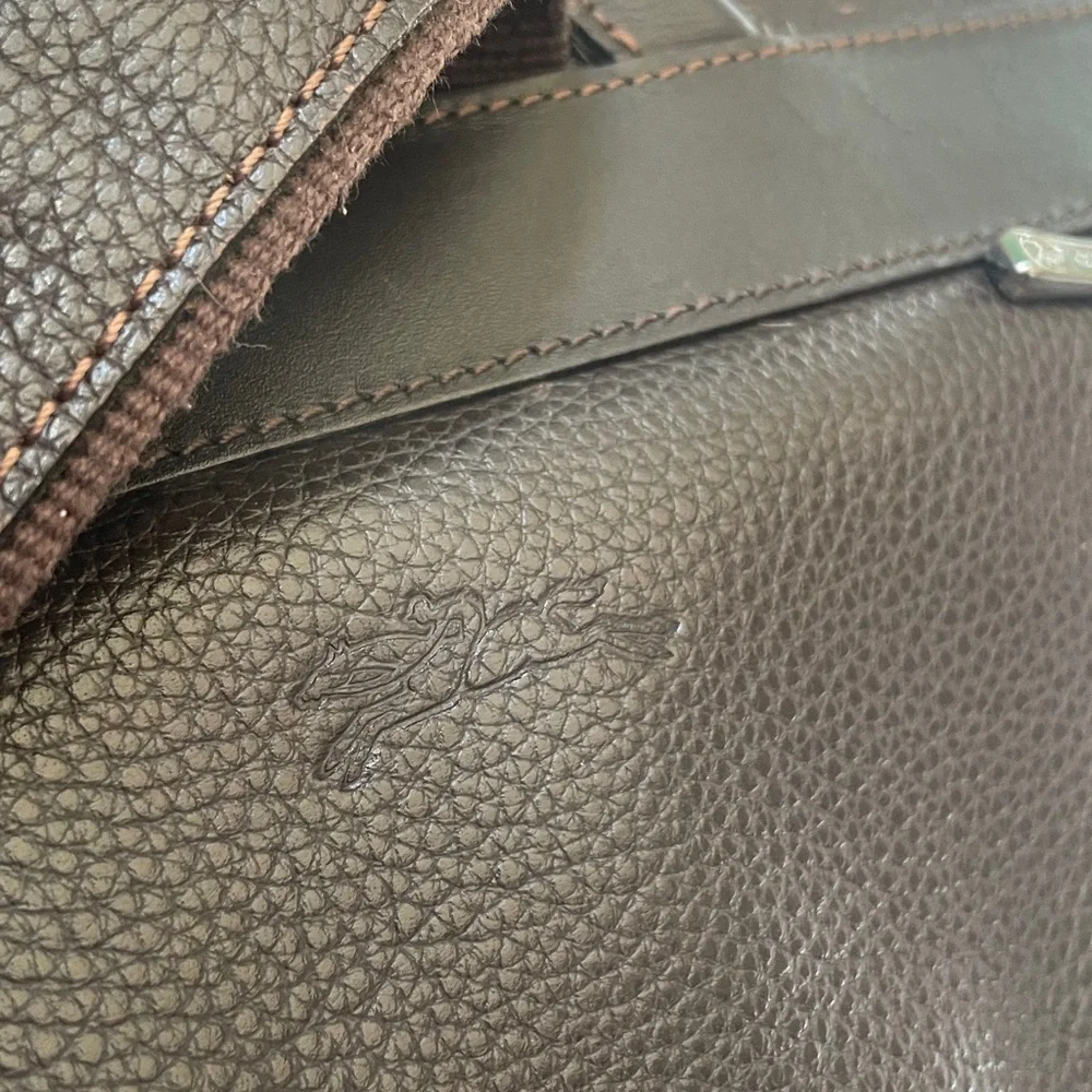 Longchamp le Foulonne dark brown pebbles leather backpack - Picture 4 of 7